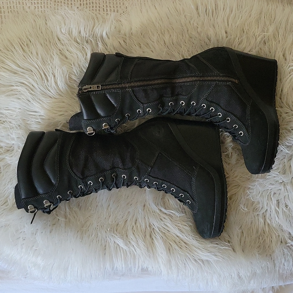 TIMBERLAND SPRING POINT 14'' WEDGE FIELD BOOTS Black WOMENS SIZE 5.5 STYLE #2361